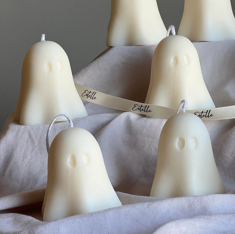 Handmade Halloween Ghost Candle | Sculptural Soy Wax Home Decor-2