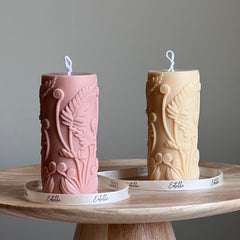 Fern Pillar Soy Candle: Sculptural Plant Design, Minimal Home Decor-1