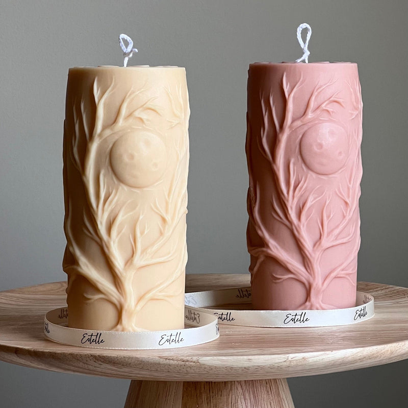 Sculptural Tree Candle | Soy Wax Pillar-1