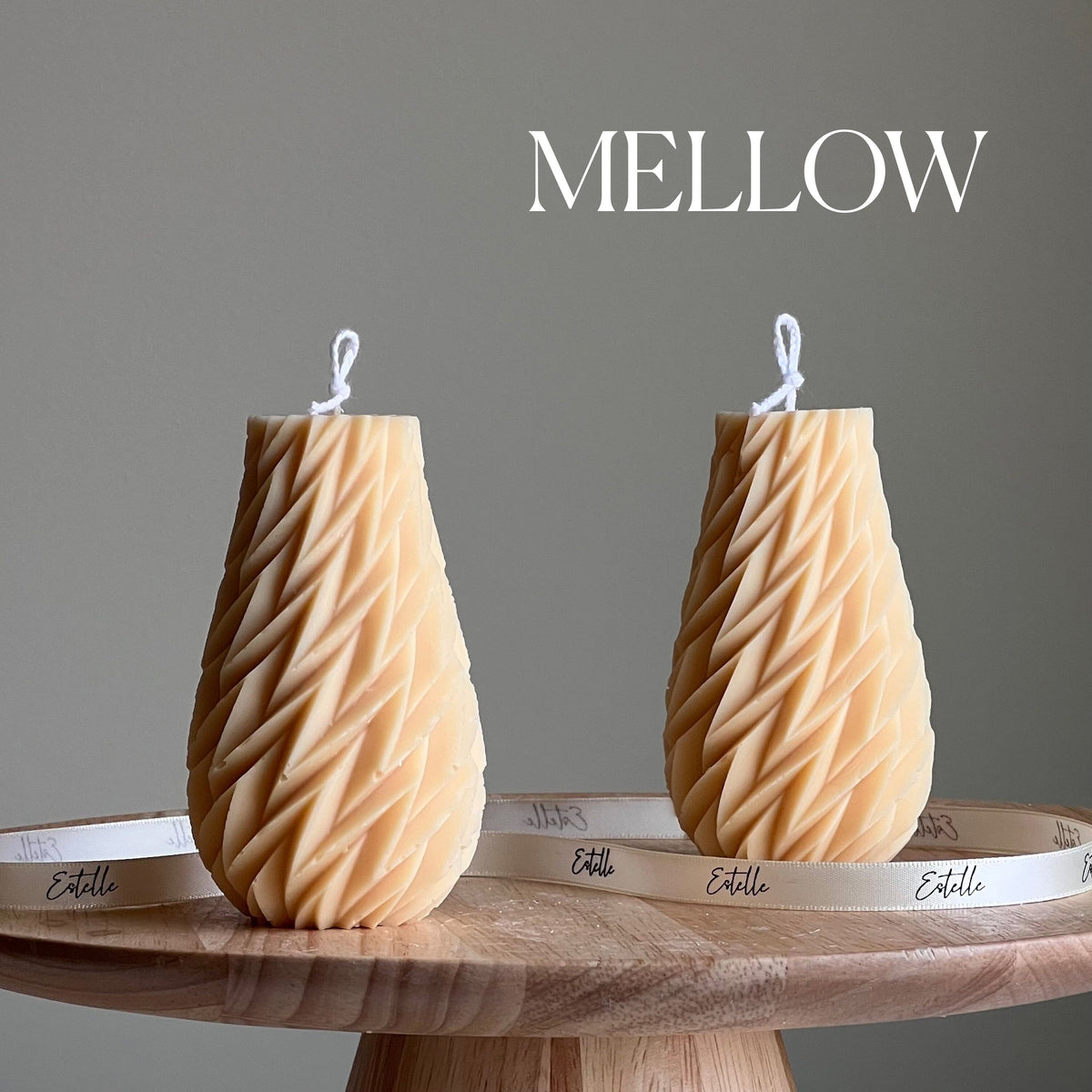 Geometric Wavy Soy Pillar Candle: Minimalist Home Decor-4