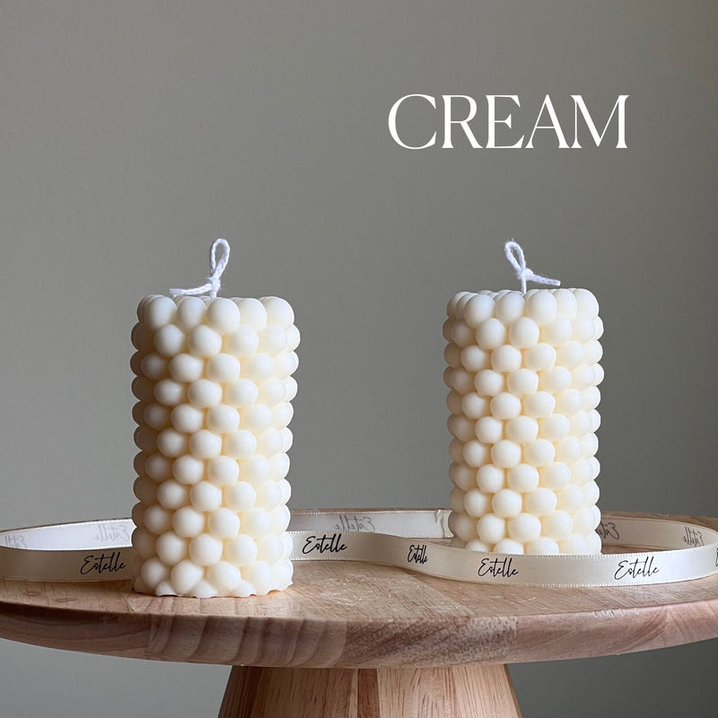 Bubble Soy Wax Pillar Candle: Geometric Home Decor-3