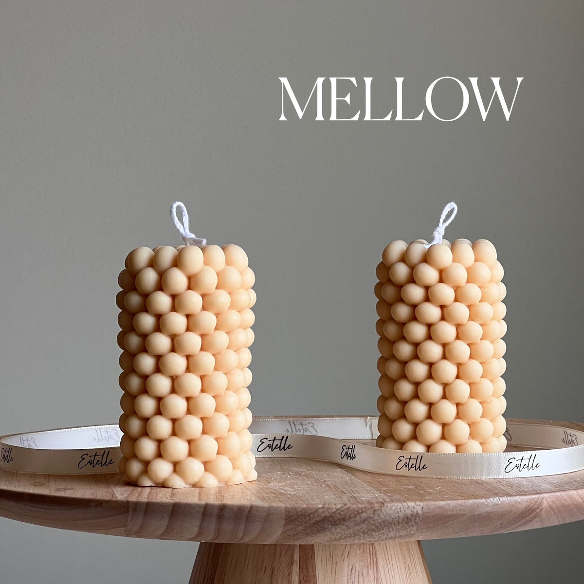 Bubble Soy Wax Pillar Candle: Geometric Home Decor-4