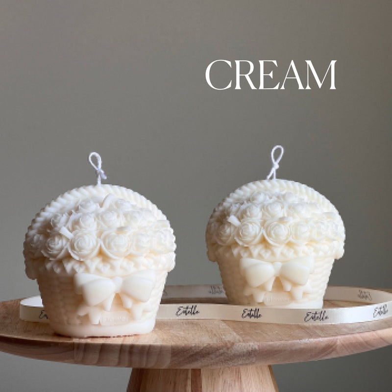 Flower Basket Soy Candle | Sculptural Home Decor-3
