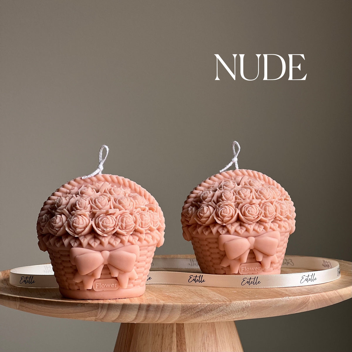 Flower Basket Soy Candle | Sculptural Home Decor-2
