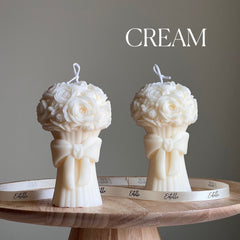 Sculptural Flower Bouquet Candle | Soy Wax Pillar Candle-3
