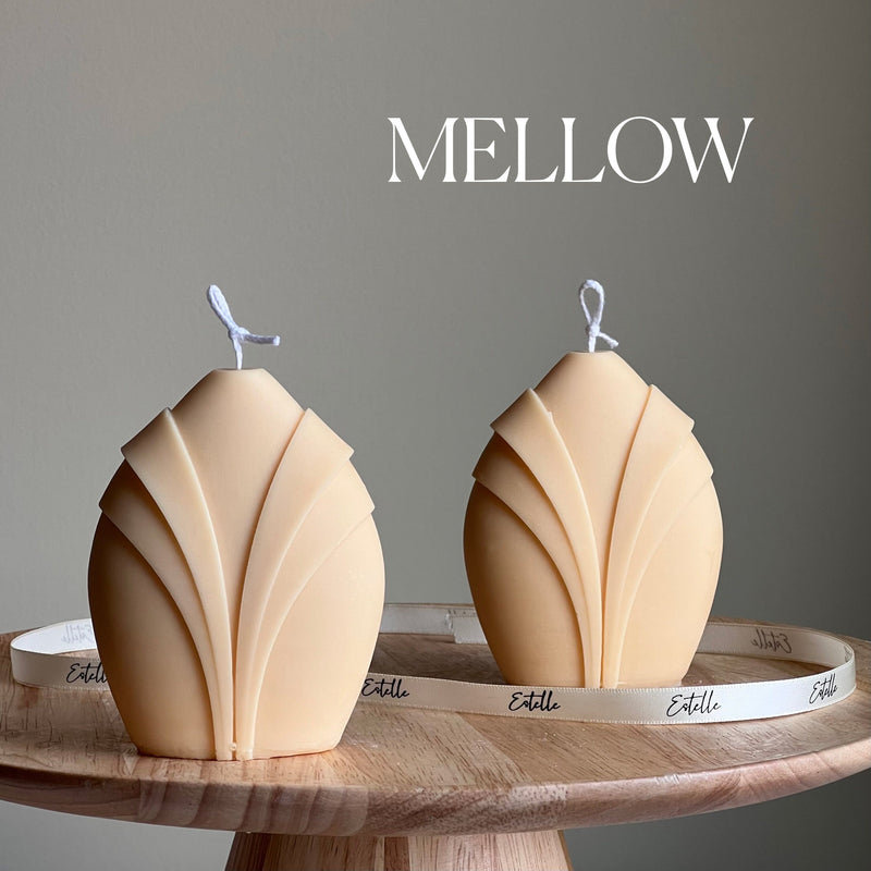 Collar Pillar Candle: Sculptural Geometric Soy Wax Candle-4