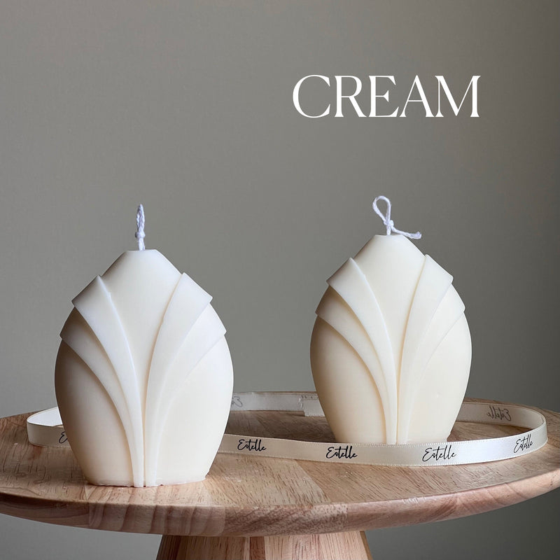 Collar Pillar Candle: Sculptural Geometric Soy Wax Candle-3