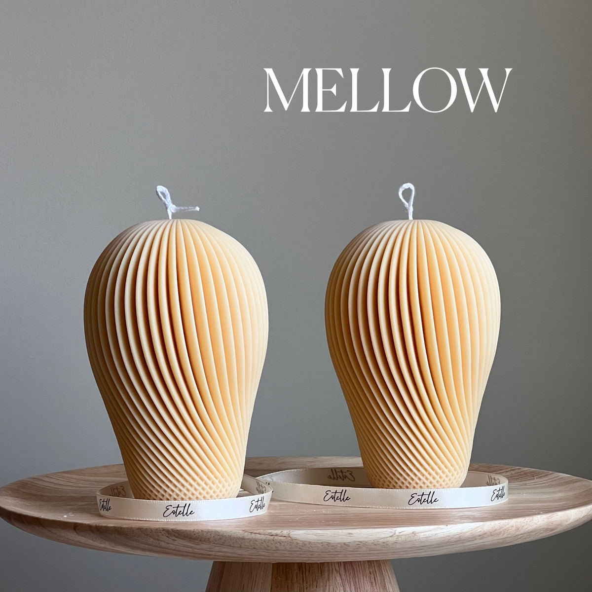 Spiral Soy Wax Candle: Hand-Poured Sculptural Pillar Candle-4