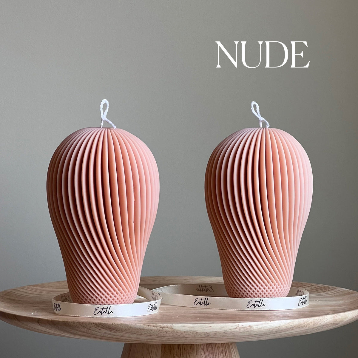 Spiral Soy Wax Candle: Hand-Poured Sculptural Pillar Candle-2