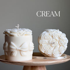 Big Rose Basket Candle | Hand Poured Soy Wax Pillar Candle-5