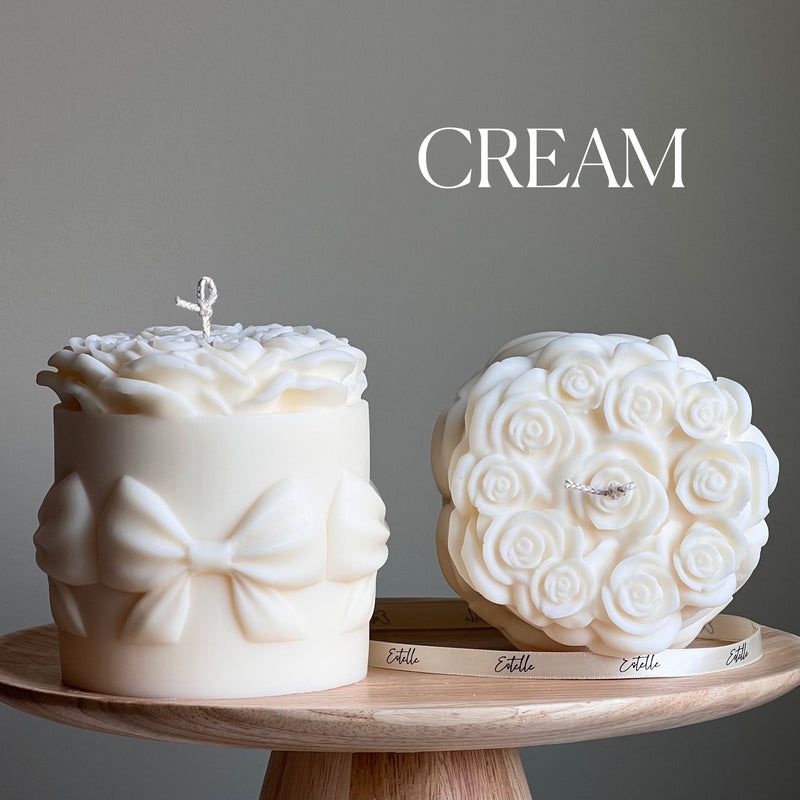 Big Rose Basket Candle | Hand Poured Soy Wax Pillar Candle-5