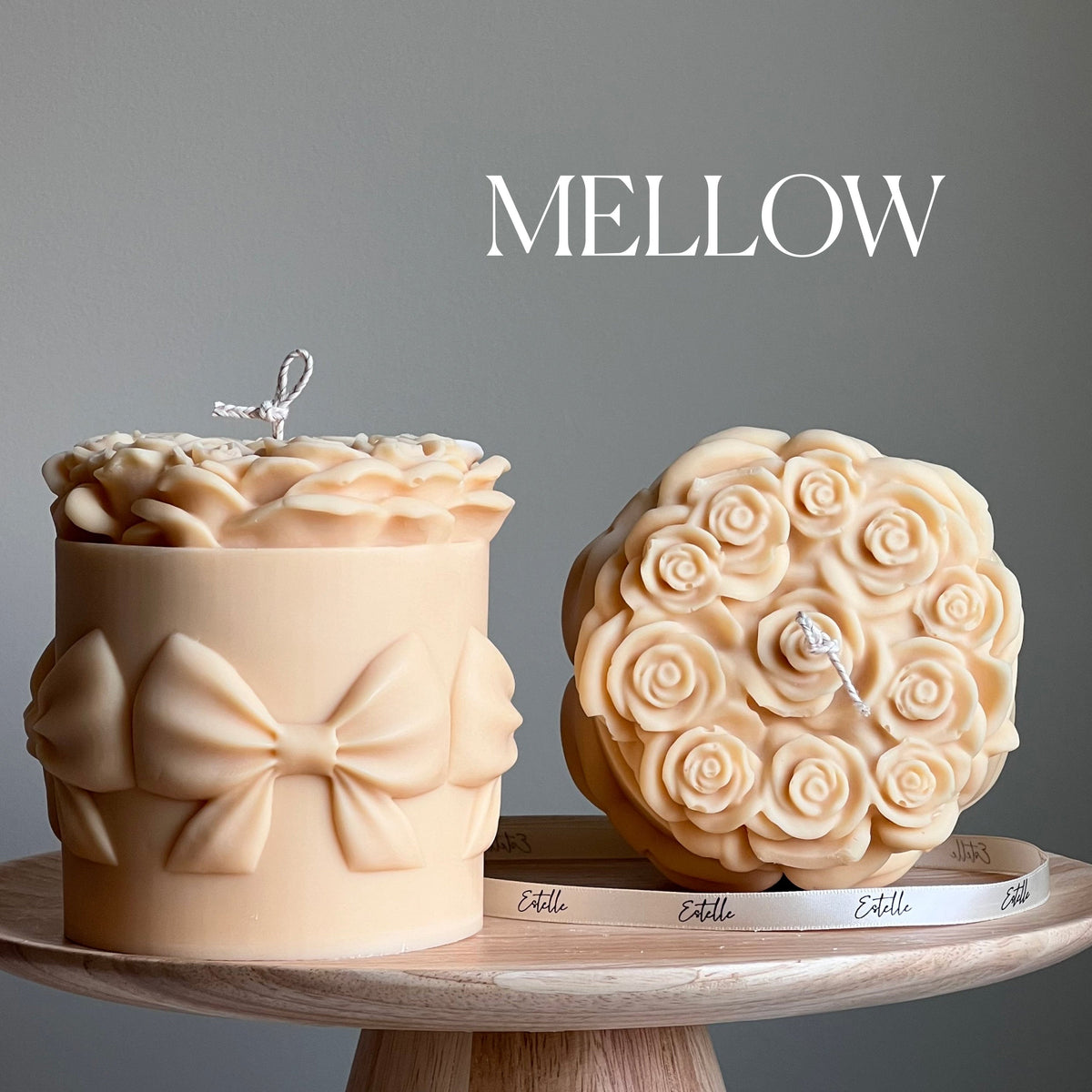Big Rose Basket Candle | Hand Poured Soy Wax Pillar Candle-6