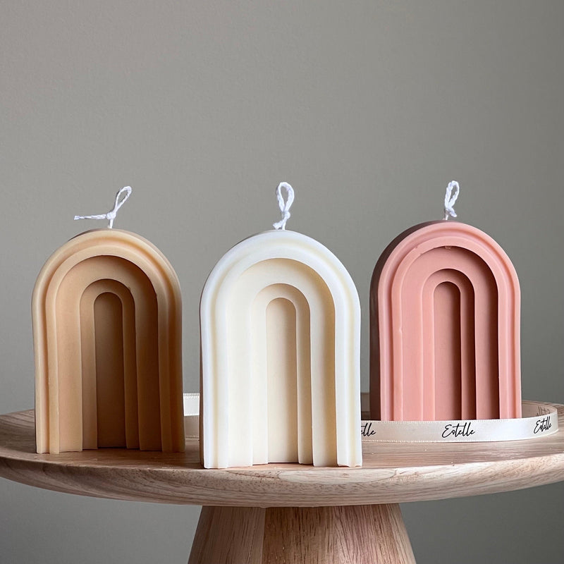 Arch Soy Candle: Sculptural Pillar Candle, Home Decor-1