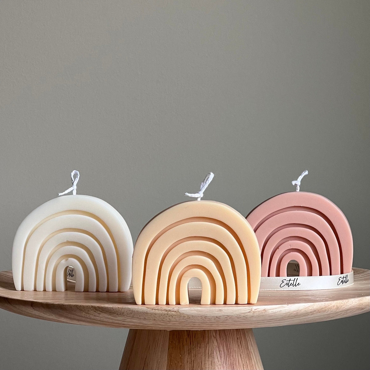 Rainbow Soy Wax Candle: Handmade Sculptural Home Decor-1