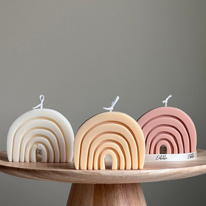 Rainbow Soy Wax Candle: Handmade Sculptural Home Decor-1