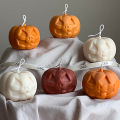 Hand Poured Halloween Pumpkin Candle | Soy Wax Sculptural Candle-1
