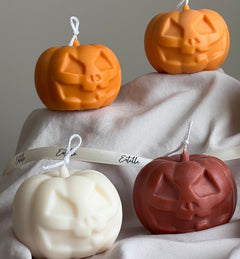 Hand Poured Halloween Pumpkin Candle | Soy Wax Sculptural Candle-5