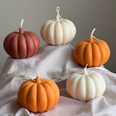 Large Pumpkin Candle: Hand-Poured Soy Wax, Autumn Decor-1