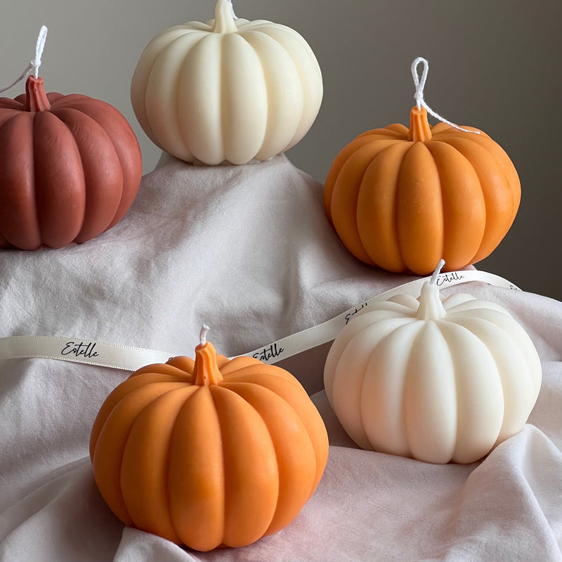 Large Pumpkin Candle: Hand-Poured Soy Wax, Autumn Decor-4