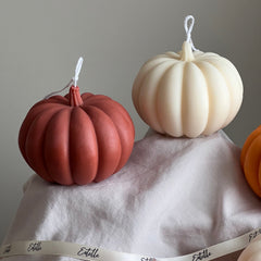 Large Pumpkin Candle: Hand-Poured Soy Wax, Autumn Decor-5