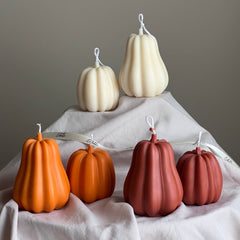 Handmade Autumn Pumpkin Soy Wax Candle Set: Spooky Home Decor-1