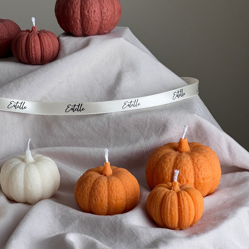 Handmade Pumpkin Soy Wax Candle Set: Autumn Decor-2