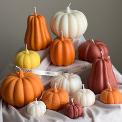 Handmade Pumpkin Soy Wax Candle Set: Autumn Decor-3