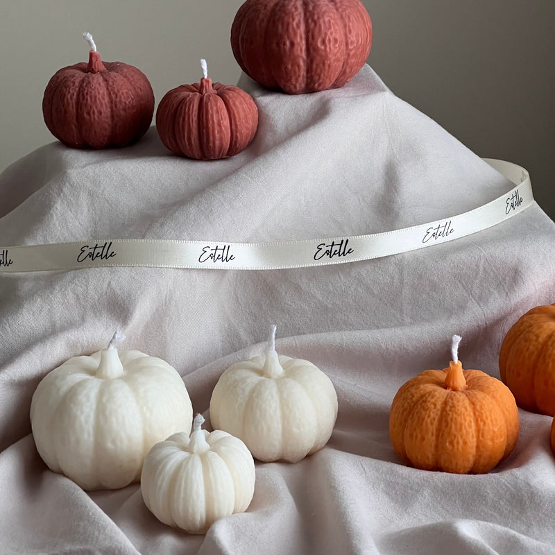 Handmade Pumpkin Soy Wax Candle Set: Autumn Decor-5