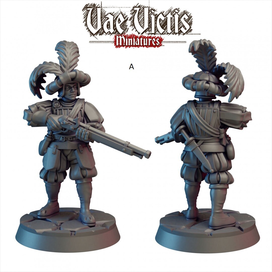 Elite Mercenaries Mini Set - Vae Victis, DnD | Townsfolk | Guards | Human | Male | Female | 28mm | Pathfinder | Fantasy | Wargaming-2