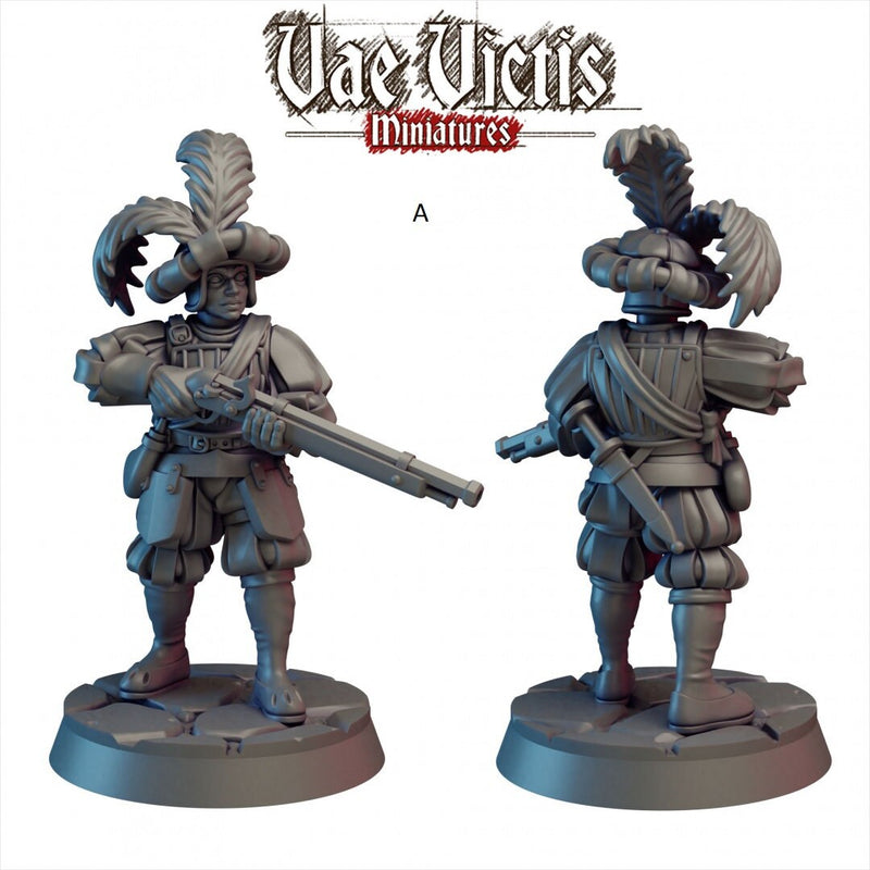 Elite Mercenaries Mini Set - Vae Victis, DnD | Townsfolk | Guards | Human | Male | Female | 28mm | Pathfinder | Fantasy | Wargaming-2
