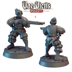 Elite Mercenaries Mini Set - Vae Victis, DnD | Townsfolk | Guards | Human | Male | Female | 28mm | Pathfinder | Fantasy | Wargaming-6