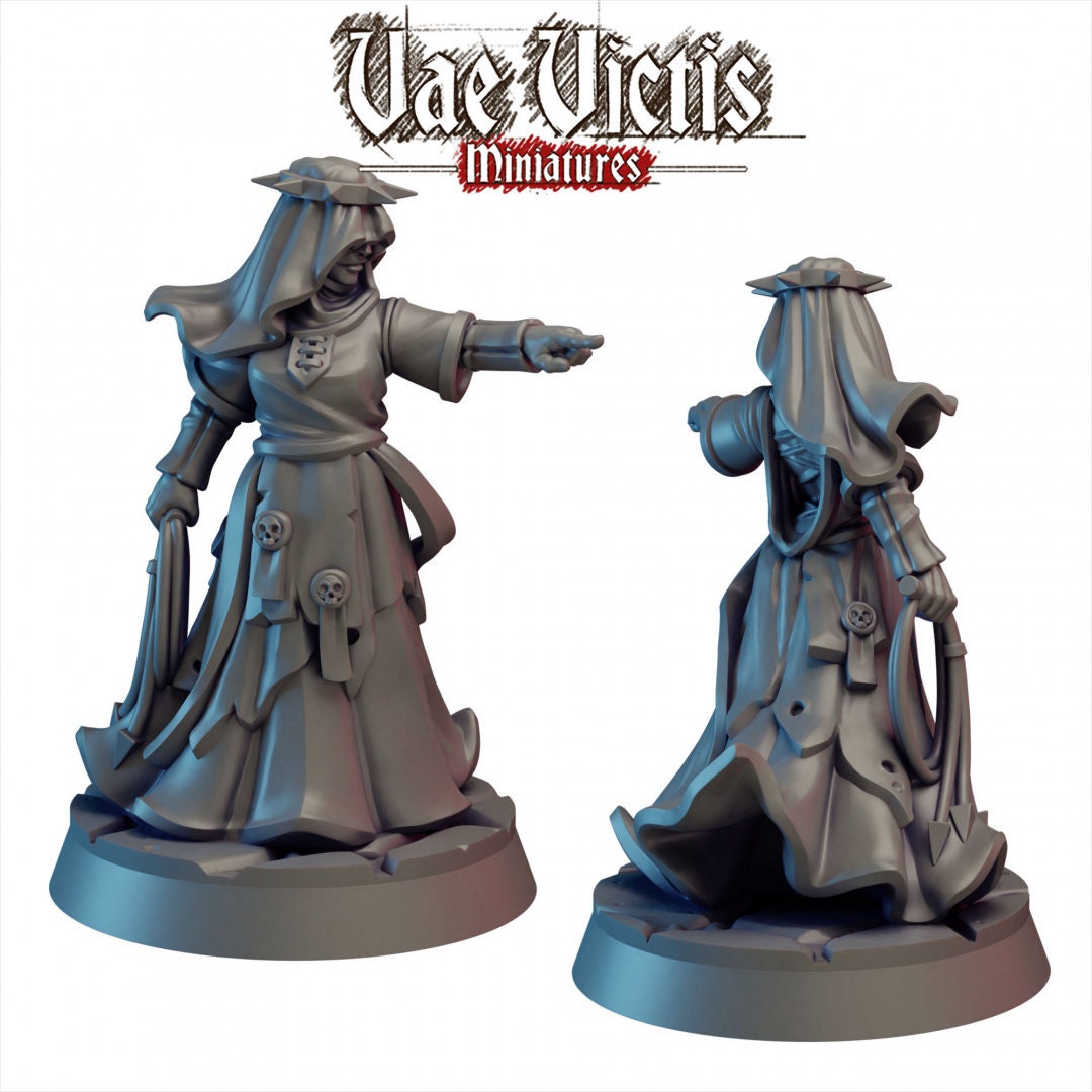 Flagellant Sister Mini - Vae Victis, DnD | Dark | Human | Female | Nun | 28mm | Pathfinder | Fantasy | Wargaming | Villager | Tabletop-1
