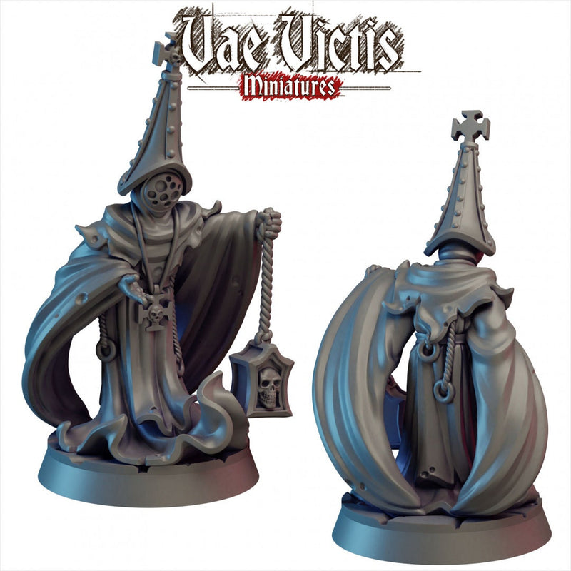 Dark Priest Mini - Vae Victis, DnD | Dark | Human | Male | Religious |  28mm | Pathfinder | Fantasy | Wargaming | Villager | Tabletop | Grim-1