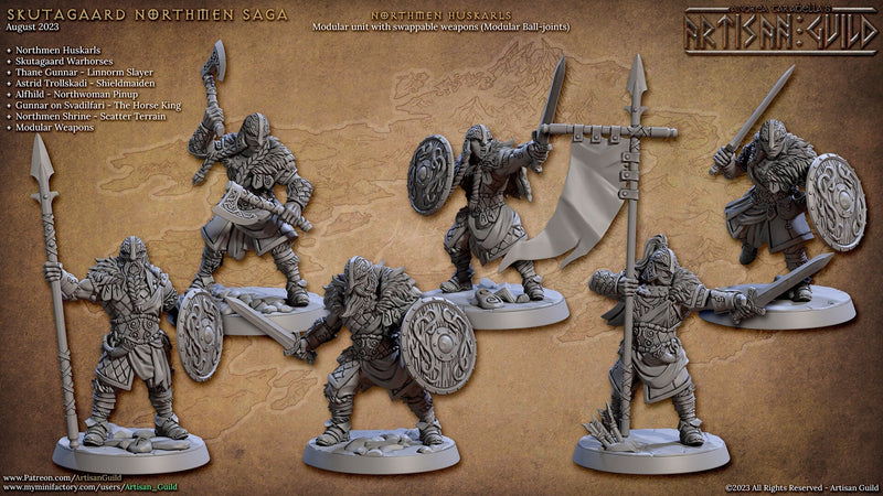 28 Viking Mini Set 1 - Artisan Guild DnD and Wargaming Miniature | Norse | Fighter | Barbarian | Ranger | Northmen, Human, Horse, Pathfinder-6
