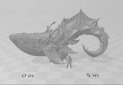 Queens Leviathan - dnd and wargaming miniature - Blue Whale, Animal, Monster, Deep Sea, Pathfinder, Aquatic, Underwater, Gargantuan, Ocean-2
