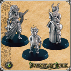 Tiefling mini set for dnd - EC3D,DnD | Townsfolk | Everyday Folk | Child | Songstress | Scholar, Demon, 32mm | Pathfinder, Fantasy, Villager-1