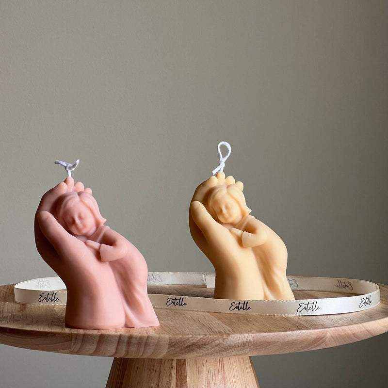Handmade Baby In Hand Soy Wax Candle: Mother's Love Gift-1