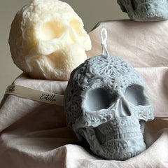 Handmade Halloween Skull Candle: Spooky Soy Wax Home Decor-2