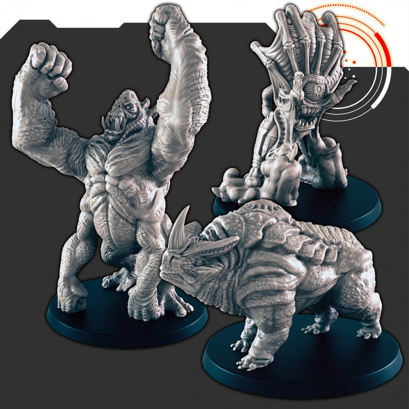 Sci-Fi Alien Beasties Set 2 - EC3D | Legion | Cyberpunk | Starfinder | Scifi | Prime-Ape | Futuristic | Cybernetic | Orax | Male | Female-1