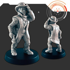 Sci-fi Space Cowboy mini set - EC3D | Legion | Cyberpunk | Starfinder | Scifi | Horse | Steed | Futuristic | Cybernetic | Montana Bones-4