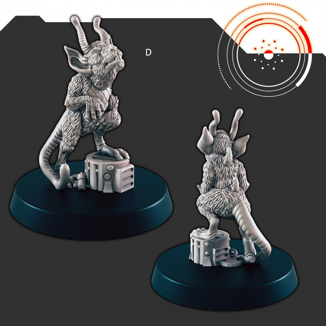 Sci-Fi Ship Members mini set - EC3D | Legion | Cyberpunk | Starfinder | Scifi | Hover Wheelchair | Futuristic | Cybernetic | Rat | Alien-5