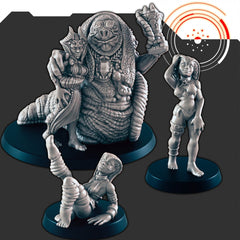 Sci-fi Crime Boss and Dancers mini set - EC3D | Legion | Cyberpunk | Starfinder | Scifi | Futuristic | Cybernetic | Male | Female-1