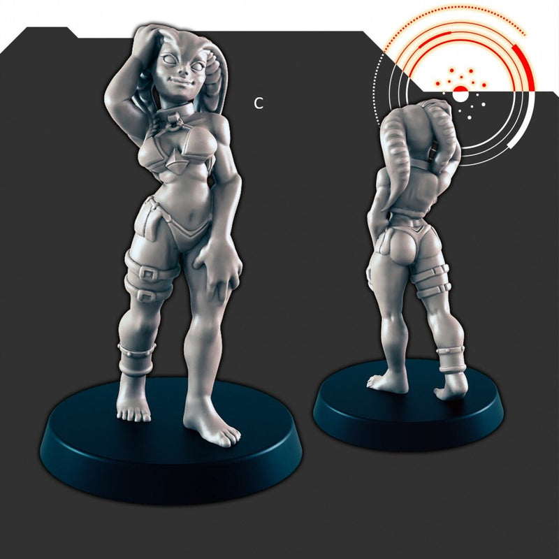 Sci-fi Crime Boss and Dancers mini set - EC3D | Legion | Cyberpunk | Starfinder | Scifi | Futuristic | Cybernetic | Male | Female-4