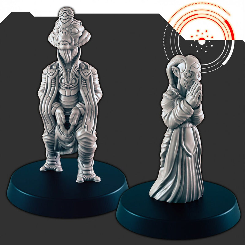 Sci-Fi Religious Alien Zealots mini set - EC3D | Legion | Cyberpunk | Starfinder | Scifi | Futuristic | Alien | Male | Female-1
