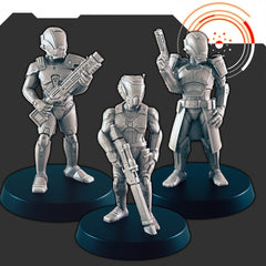 Sci-Fi Alliance Patrol mini set - EC3D | Legion | Cyberpunk | Starfinder | Scifi | Police | Futuristic | Human | Soldier | Male | Female-1