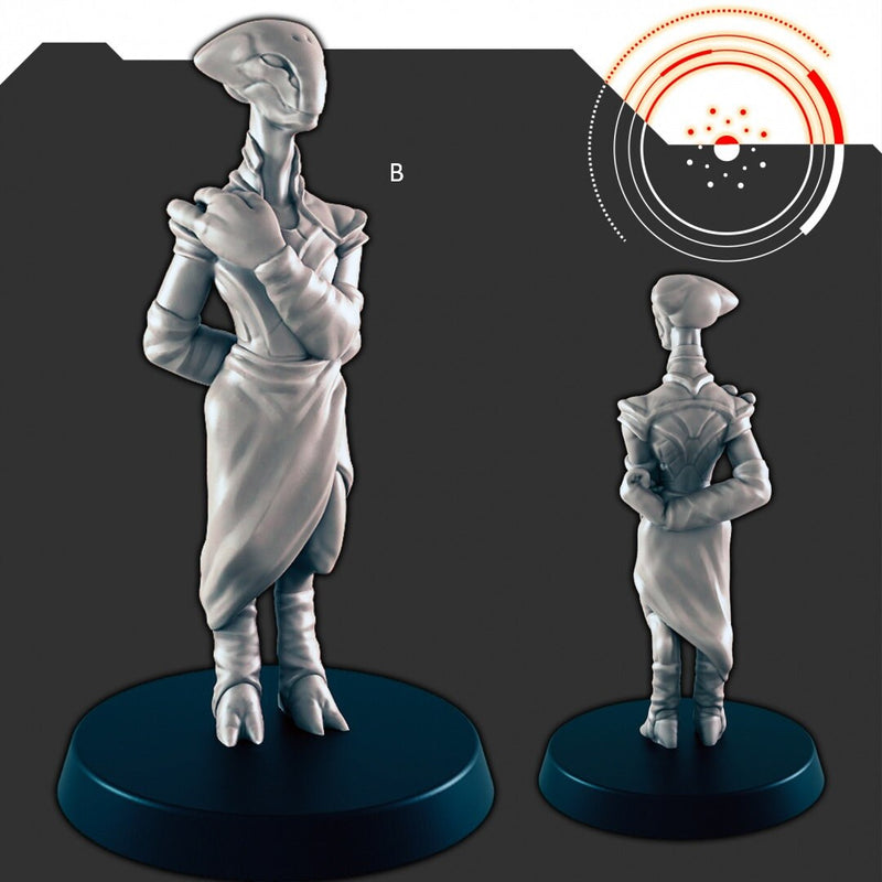 Sci-Fi Alien Delegation mini set - EC3D | Legion | Cyberpunk | Starfinder | Scifi | Futuristic | Alien | Male | Female-3