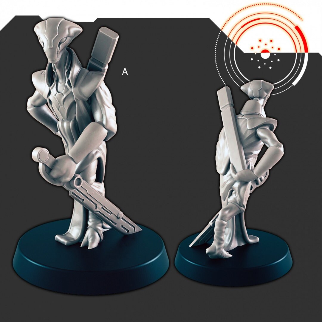 Sci-Fi Alien Delegation mini set - EC3D | Legion | Cyberpunk | Starfinder | Scifi | Futuristic | Alien | Male | Female-2