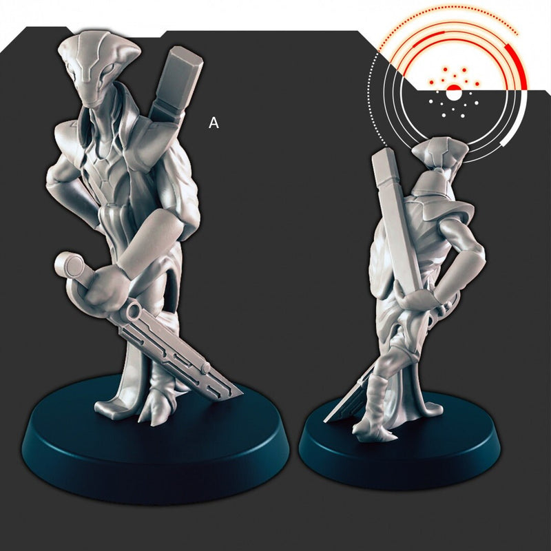 Sci-Fi Alien Delegation mini set - EC3D | Legion | Cyberpunk | Starfinder | Scifi | Futuristic | Alien | Male | Female-2