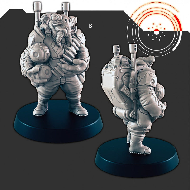 Sci-Fi Market Folk mini set - EC3D | Legion | Cyberpunk | Starfinder | Scifi | Futuristic | Cybernetic | Alien | Human | Male | Female-3