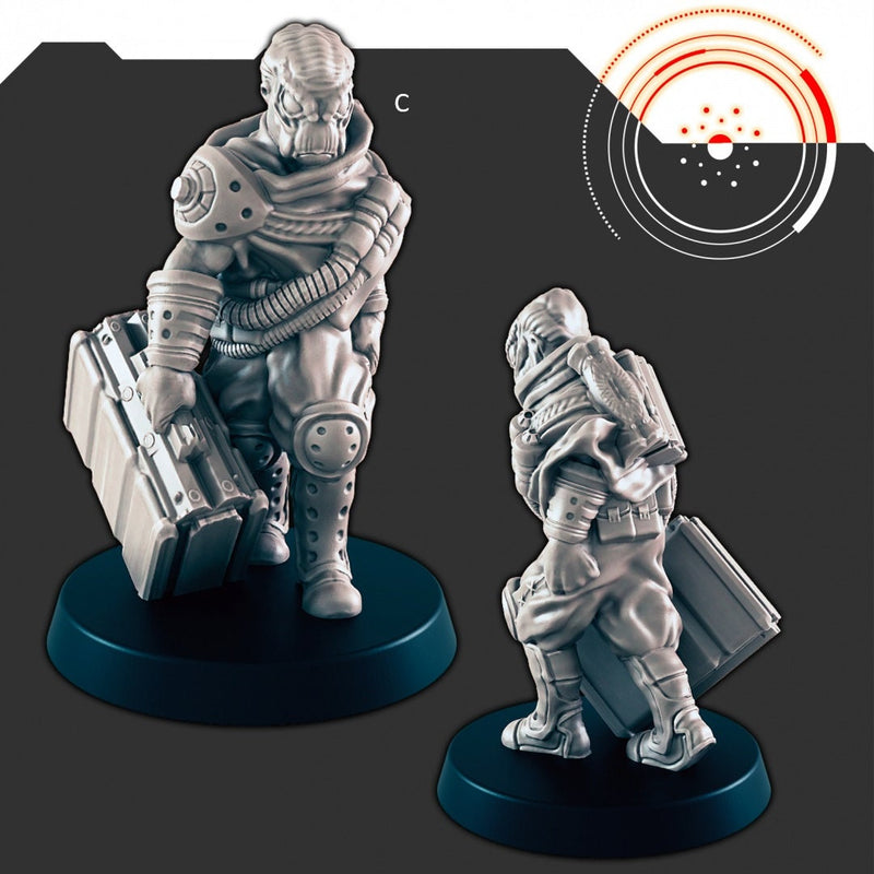 Sci-Fi Market Folk mini set - EC3D | Legion | Cyberpunk | Starfinder | Scifi | Futuristic | Cybernetic | Alien | Human | Male | Female-4